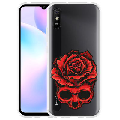 Cazy Hoesje geschikt voor Xiaomi Redmi 9A - Red Skull