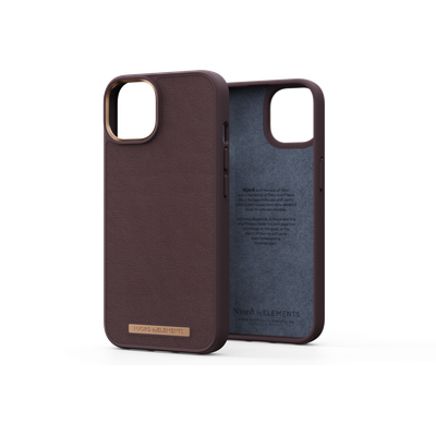 Njord Collections Lederen Hoesje geschikt voor iPhone 14 - Genuine Leather - 2M Valbescherming - Bruin