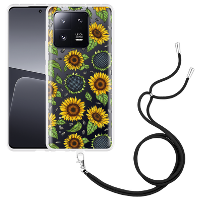 Cazy Hoesje met koord geschikt voor Xiaomi 13 Pro Sunflowers