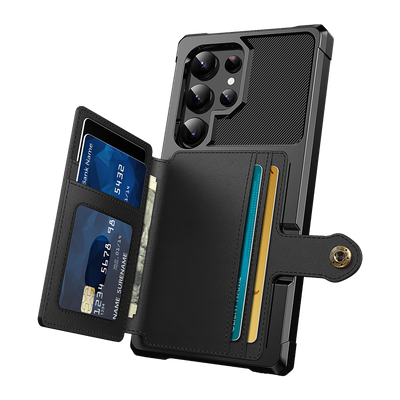 Cazy Magnetic Card Hoesje geschikt voor Samsung Galaxy S24 Ultra - Zwart