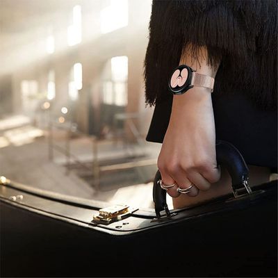Cazy Huawei Watch GT 2 Pro Bandje - Stalen Texture Watchband -22mm- Rose Goud