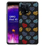 Hoesje Zwart geschikt voor Oppo Find X5 - Doodle hearts