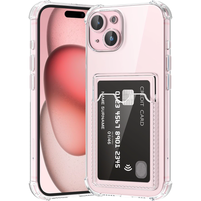 Cazy Soft TPU Hoesje Backcover met Pasjes geschikt voor iPhone 16 - Transparant