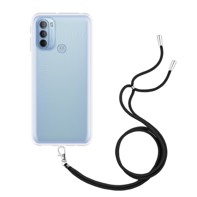 Just in Case Motorola Moto G41 - Soft TPU Case with Necklace Strap - Clear