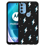 Hoesje Zwart geschikt voor Motorola Moto G71 - Bliksemschichten
