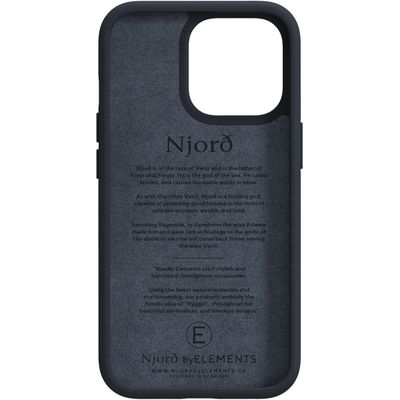 Njord Collections Zalm Leder Hoesje geschikt voor iPhone 13 Pro Max - Grijs