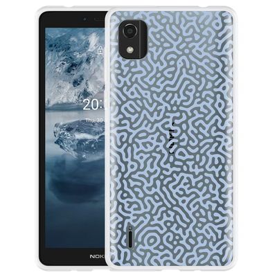 Cazy Hoesje geschikt voor Nokia C2 2nd Edition - Blauwe Doodle