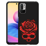 Hoesje Zwart geschikt voor Xiaomi Redmi Note 10 5G - Red Skull