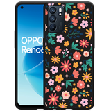 Hoesje Zwart geschikt voor Oppo Reno6 5G - Always have flowers
