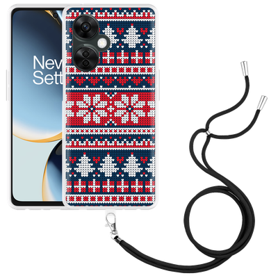 Cazy Hoesje met koord geschikt voor OnePlus Nord CE 3 Lite 5G Gebreide Kersttrui II