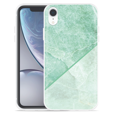 Cazy Hoesje geschikt voor iPhone Xr - Green Marble