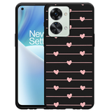 Hoesje Zwart geschikt voor OnePlus Nord 2T - Pink Love