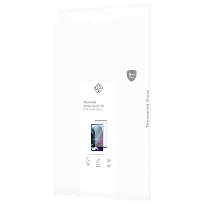 Cazy Full Cover Glass Screen Protector geschikt voor Motorola Moto G200 5G - Zwart