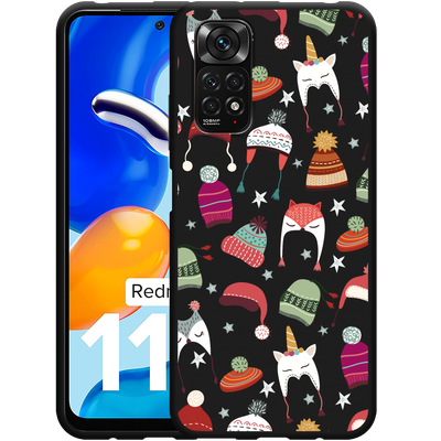 Cazy Hoesje Zwart geschikt voor Xiaomi Redmi Note 11/11S - Winter Hats
