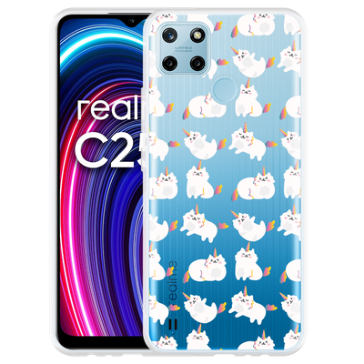 Cazy Hoesje geschikt voor Realme C25Y - Unicorn Cat