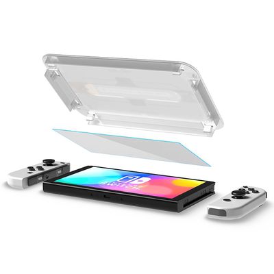 Nintendo Switch Oled Screen Protector - Spigen Glass met Montage Frame EZ FIT - 2Pack