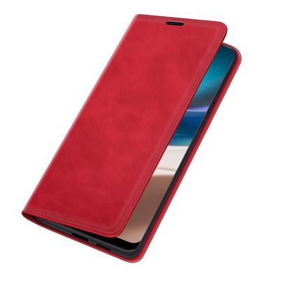 Cazy Wallet Magnetic Hoesje geschikt voor Motorola Moto G42 - Rood
