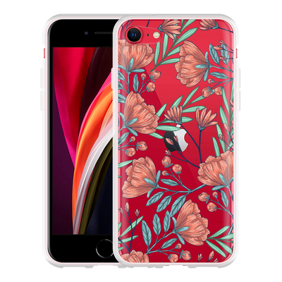 Cazy Hoesje geschikt voor iPhone SE 2020 - Poppy Roses