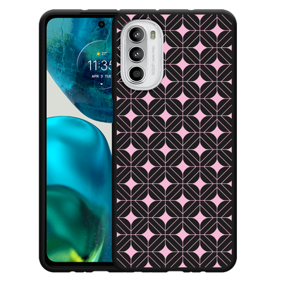 Cazy Hoesje Zwart geschikt voor Motorola Moto G52 - Geometrisch Pink