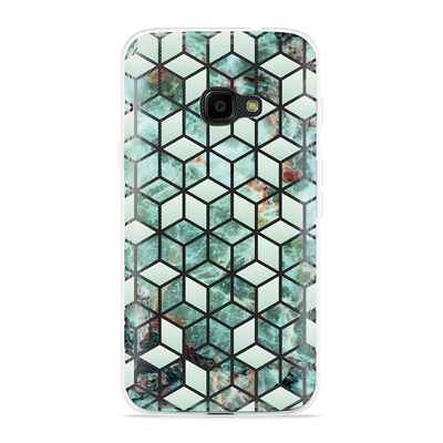 Cazy Hoesje geschikt voor Samsung Galaxy Xcover 4/4s - Groen Hexagon Marmer