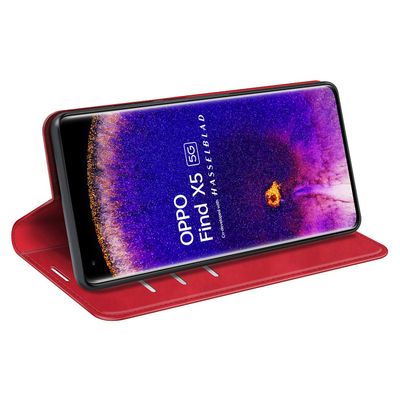 Cazy Wallet Magnetic Hoesje geschikt voor Oppo Find X5 - Rood