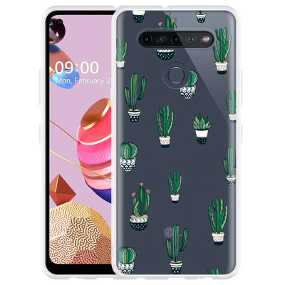 Cazy Hoesje geschikt voor LG K51S - Green Cactus