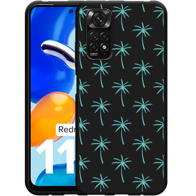 Cazy Hoesje Zwart geschikt voor Xiaomi Redmi Note 11/11S - Palmbomen