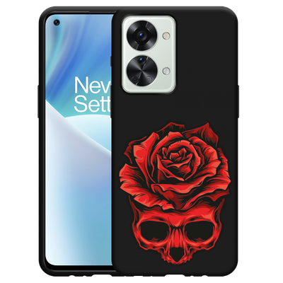 Cazy Hoesje Zwart geschikt voor OnePlus Nord 2T - Red Skull