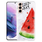 Hoesje geschikt voor Samsung Galaxy S21 - Watermeloen Party