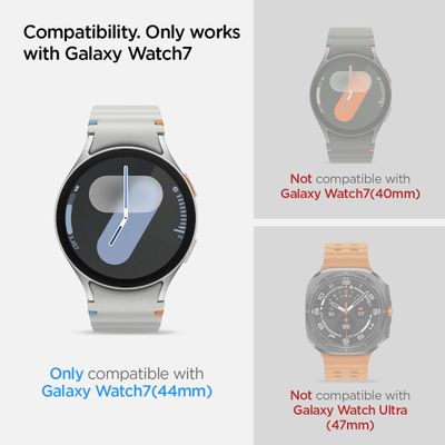 Spigen Screenprotector geschikt voor Samsung Galaxy Watch7 44mm - Tempered Glas met Montage 2 stuks - Transparant