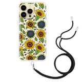 Hoesje met Koord geschikt voor iPhone 14 Pro Max - Sunflowers