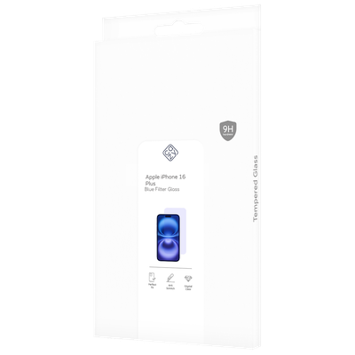 Cazy Blue Filter Screenprotector geschikt voor iPhone 16 Plus - Screenprotector van Gehard Glass