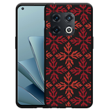 Hoesje Zwart geschikt voor OnePlus 10 Pro - Red Leaves Pattern