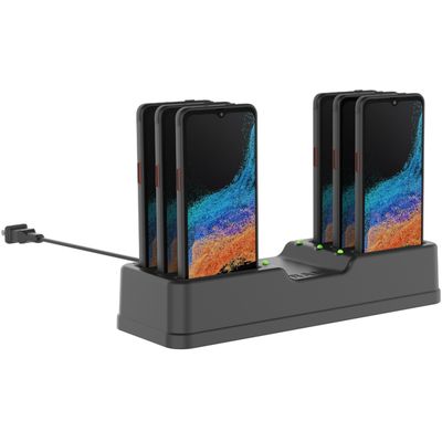 RAM 6-Port Charging Dock voor Samsung Xcover6 Pro zonder hoesje - Zwart