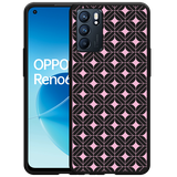Hoesje Zwart geschikt voor Oppo Reno6 5G - Geometrisch Pink