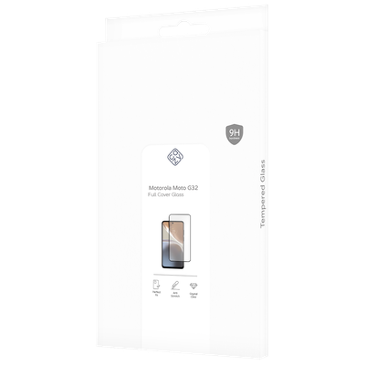 Cazy Full Cover Glass Screen Protector geschikt voor Motorola Moto G32 - Zwart