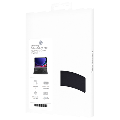Cazy Hoes met Toetsenbord QWERTZ - geschikt voor Samsung Galaxy Tab S9 / S9 FE - Zwart