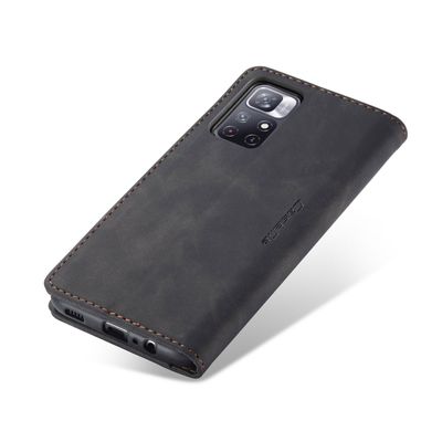 Caseme Hoesje geschikt voor Xiaomi Poco M4 Pro 5G - Retro Wallet Case - Zwart