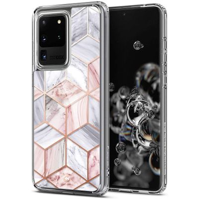 Spigen Cyrill Cecile Crystal Samsung Galaxy S20 Ultra Hoesje - Pink Marble