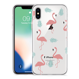 Hoesje geschikt voor iPhone X - Flamingo Pattern