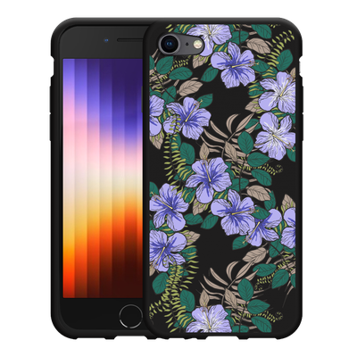 Cazy Hoesje Zwart geschikt voor iPhone 7/8 - Purple Flowers