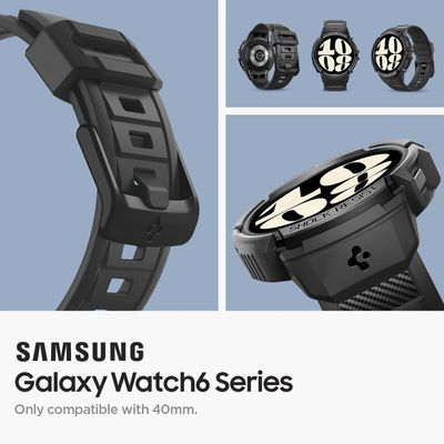 Samsung Galaxy Watch6 40mm Hoesje - Spigen Rugged Armor Pro Case - Zwart