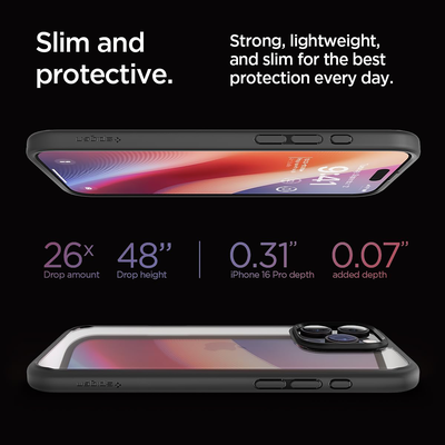 Spigen Hoesje geschikt voor iPhone 16 Pro - Ultra Hybrid - Zwart