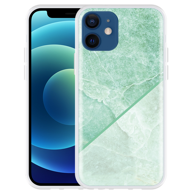Cazy Hoesje geschikt voor iPhone 12 - Green Marble