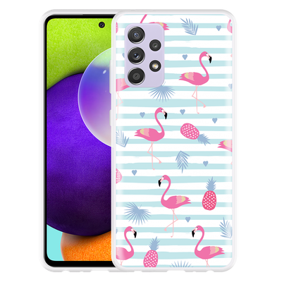 Cazy Hoesje geschikt voor Samsung Galaxy A52 5G - Flamingo Ananas