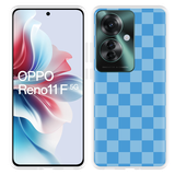 Hoesje geschikt voor Oppo Reno11 F Blauw Dambordpatroon