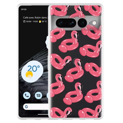 Cazy Hoesje geschikt voor Google Pixel 7 Pro - Inflatable Flamingos