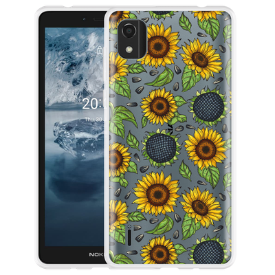 Cazy Hoesje geschikt voor Nokia C2 2nd Edition - Sunflowers