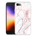 Hoesje geschikt voor iPhone SE 2022 - White Pink Marble