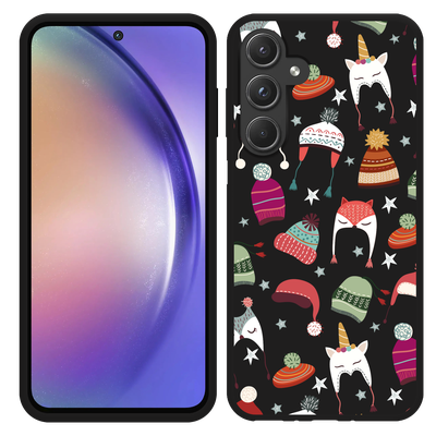 Cazy Hoesje Zwart geschikt voor Samsung Galaxy A55 Winter Hats